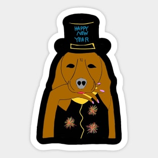 Happy New Year - Puppy New Year Sticker